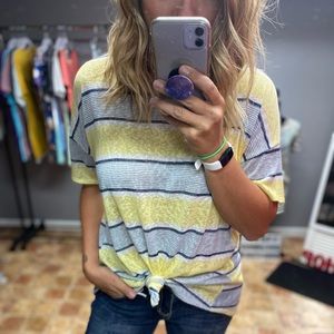 BOUTIQUE S/S Stripe Knit Top NEW!